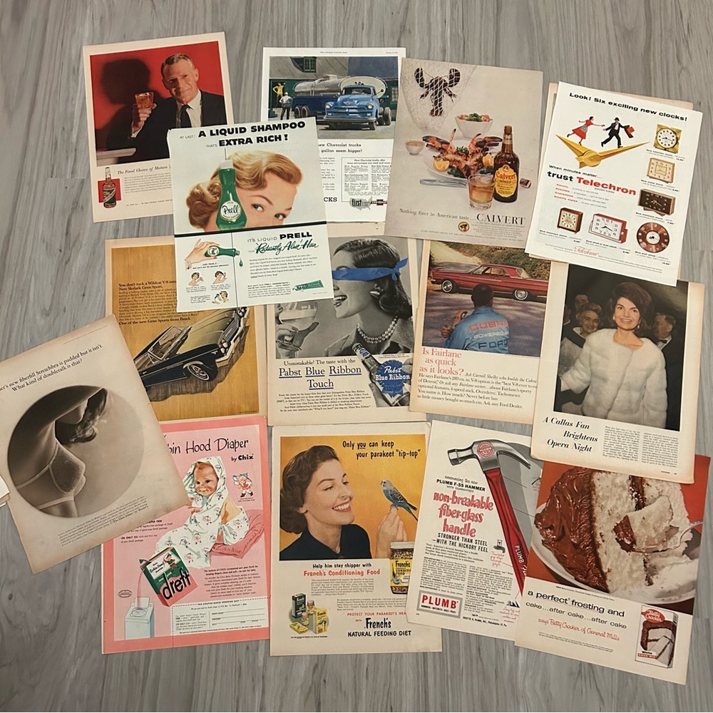 Bundle of 1950s-1960s advertisements